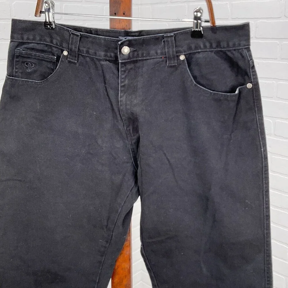Pelle Pelle Jeans Men 40Wx34L ACT 37Wx31L Black‎ Straight Leg Cotton Retro VTG